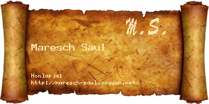 Maresch Saul névjegykártya